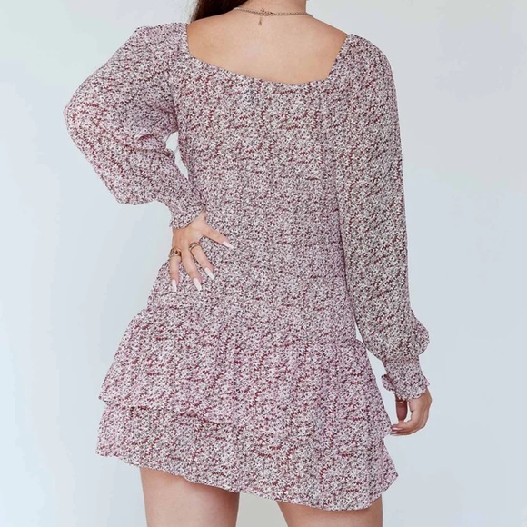 Princess Polly Carrillo Dress Shirred Waist Sheer Long Sleeves Ruffle Skirt Sz 4 - Picture 3 of 16